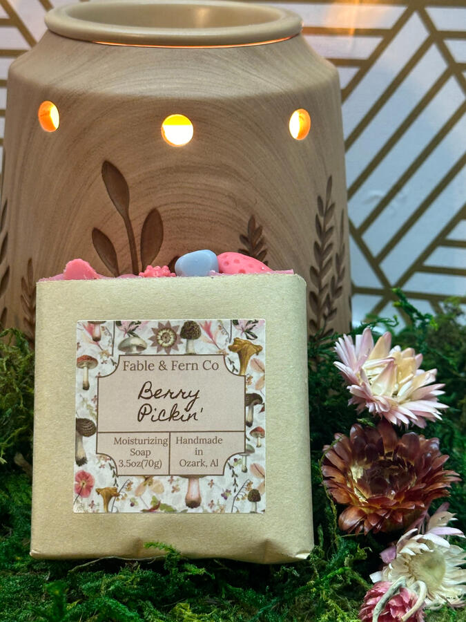 Berry Pickin' Goat Milk Soap Bar Strawberry Raspberry Blueberry