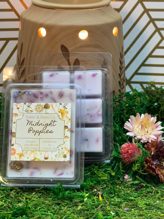 Midnight Poppies Wax Melts Soy Wax 6 Cube